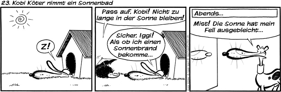 23. Kobi Köter nimmt ein Sonnenbad