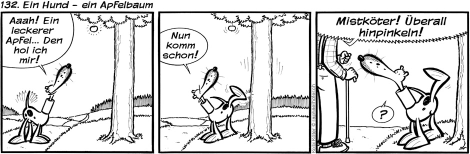 132. Ein Hund - ein Apfelbaum