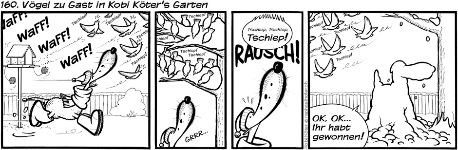 160. Vogelfütterung in Kobi Köter's Garten