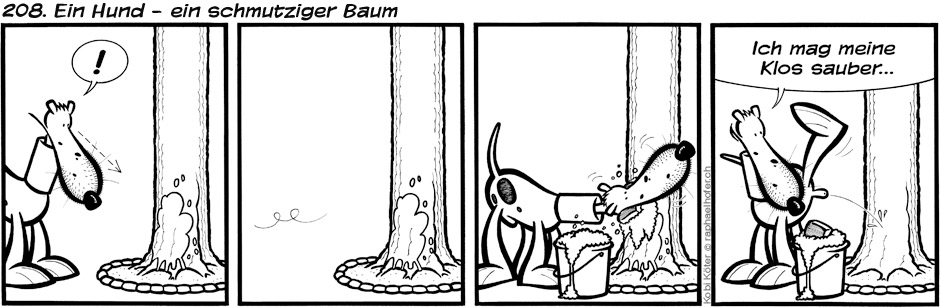 208. Ein Hund - ein schmutziger Baum